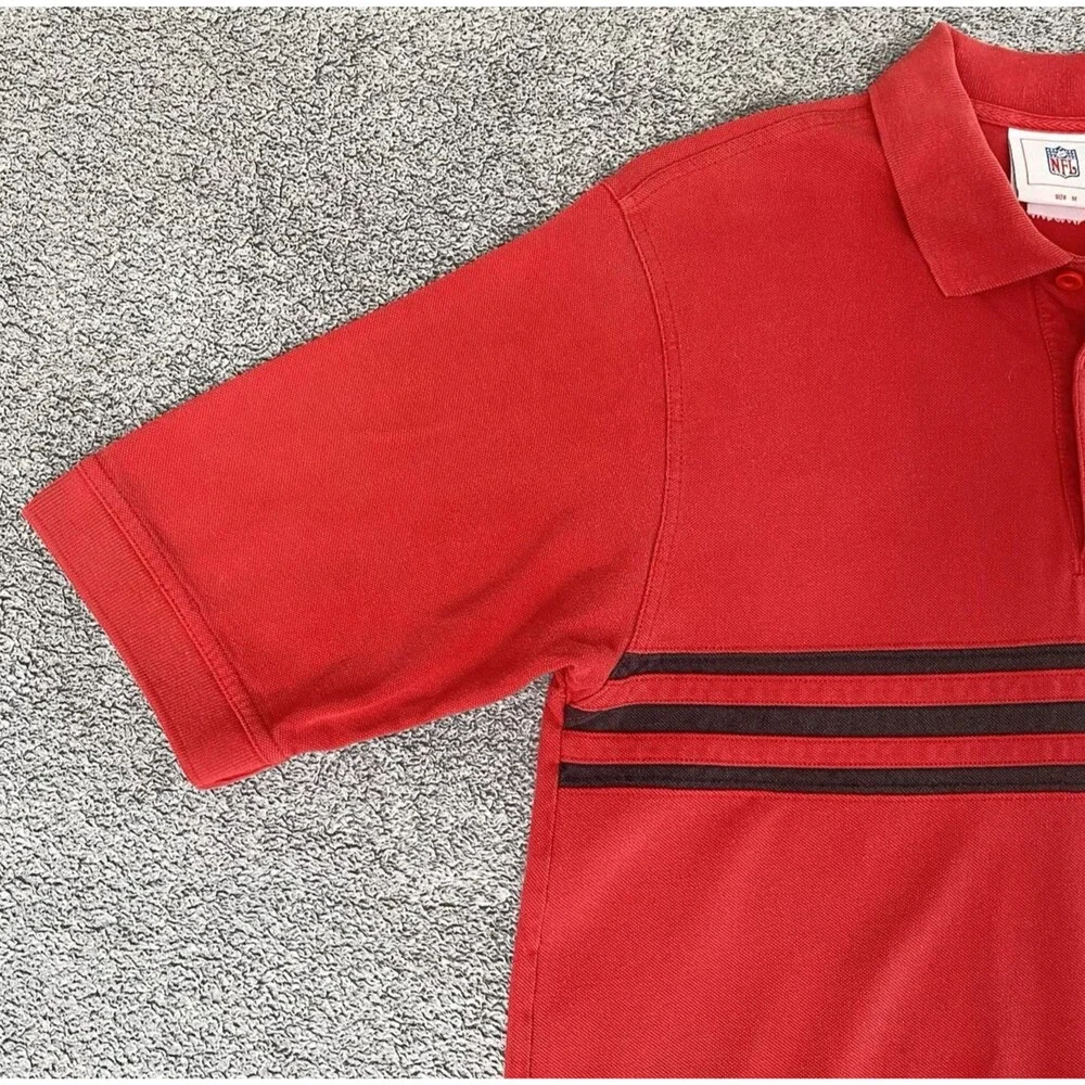 Vtg NFL Tampa Bay Buccaneers Men's Polo Shirt Short Sleeve Red Black Size Medium